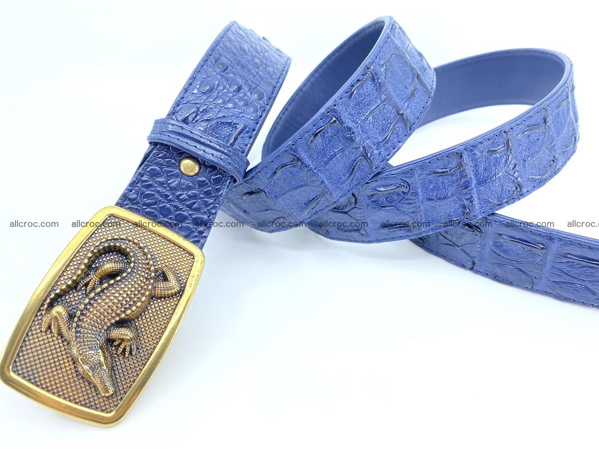 Handcrafted Crocodile leather hornback belt 820 Foto 5