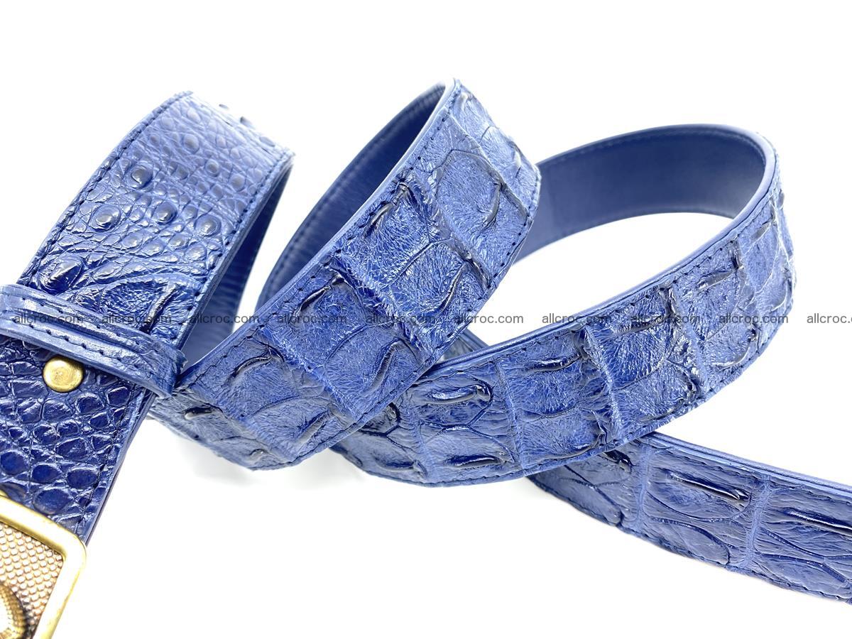 Handcrafted Crocodile leather hornback belt 820 Foto 6