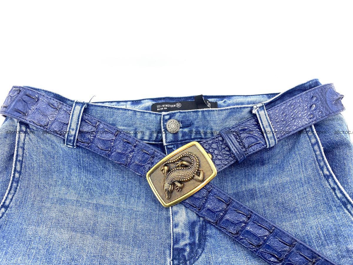 Handcrafted Crocodile leather hornback belt 820 Foto 8
