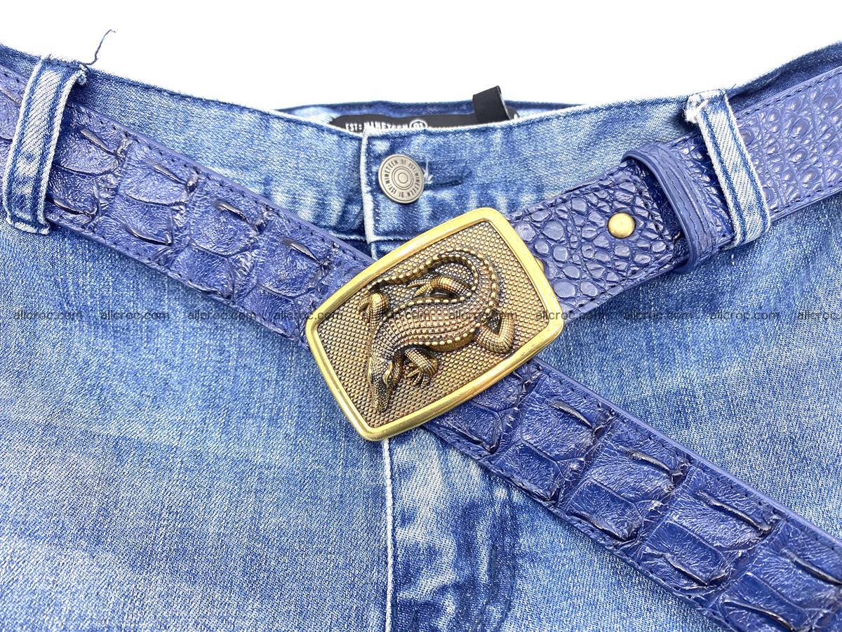 Handcrafted Crocodile leather hornback belt 820 Foto 7