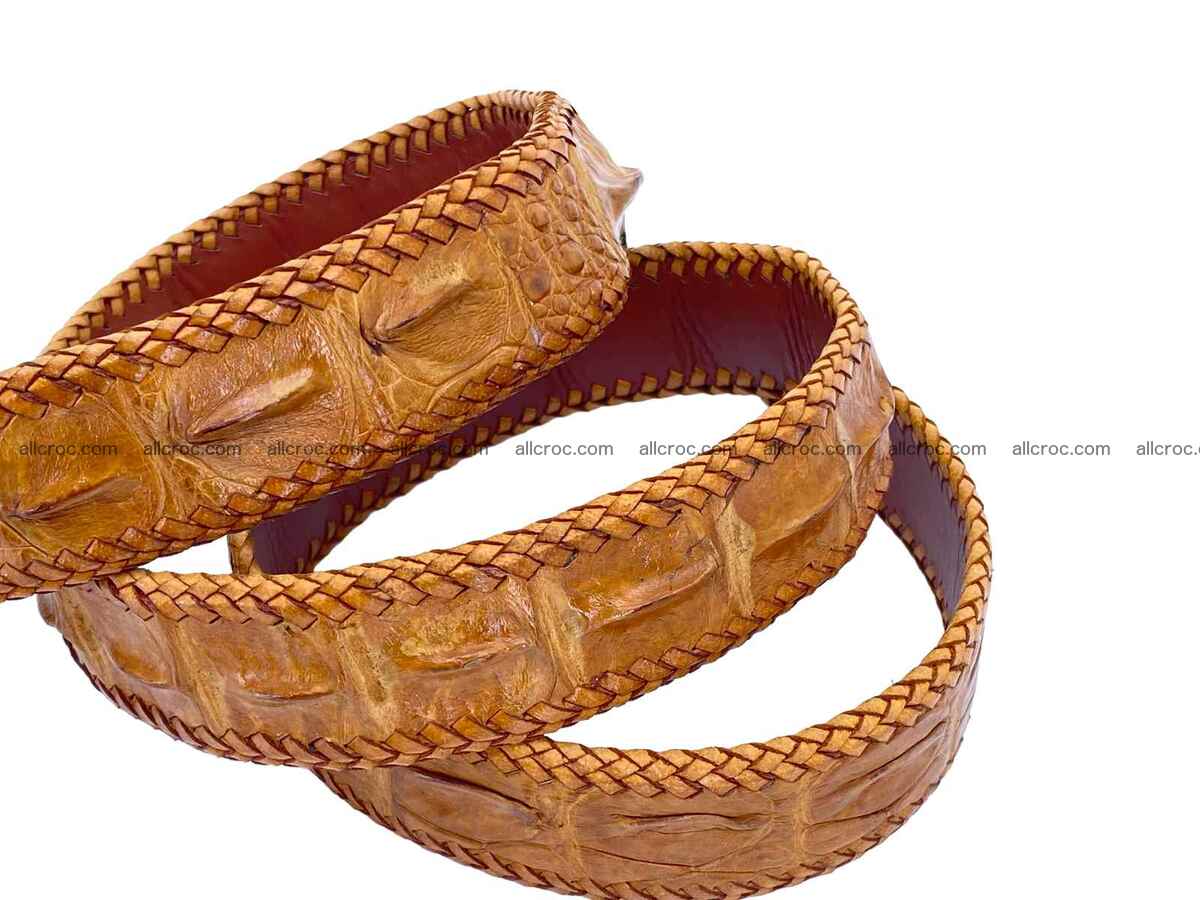 Handmade braided hornback genuine crocodile belt 2266 Foto 3