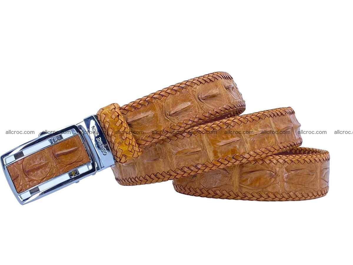 Handmade braided hornback genuine crocodile belt 2266 Foto 0