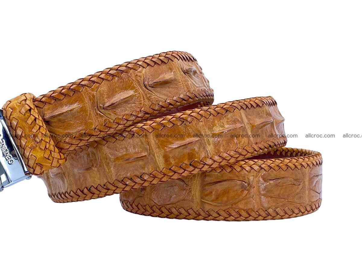 Handmade braided hornback genuine crocodile belt 2266 Foto 4