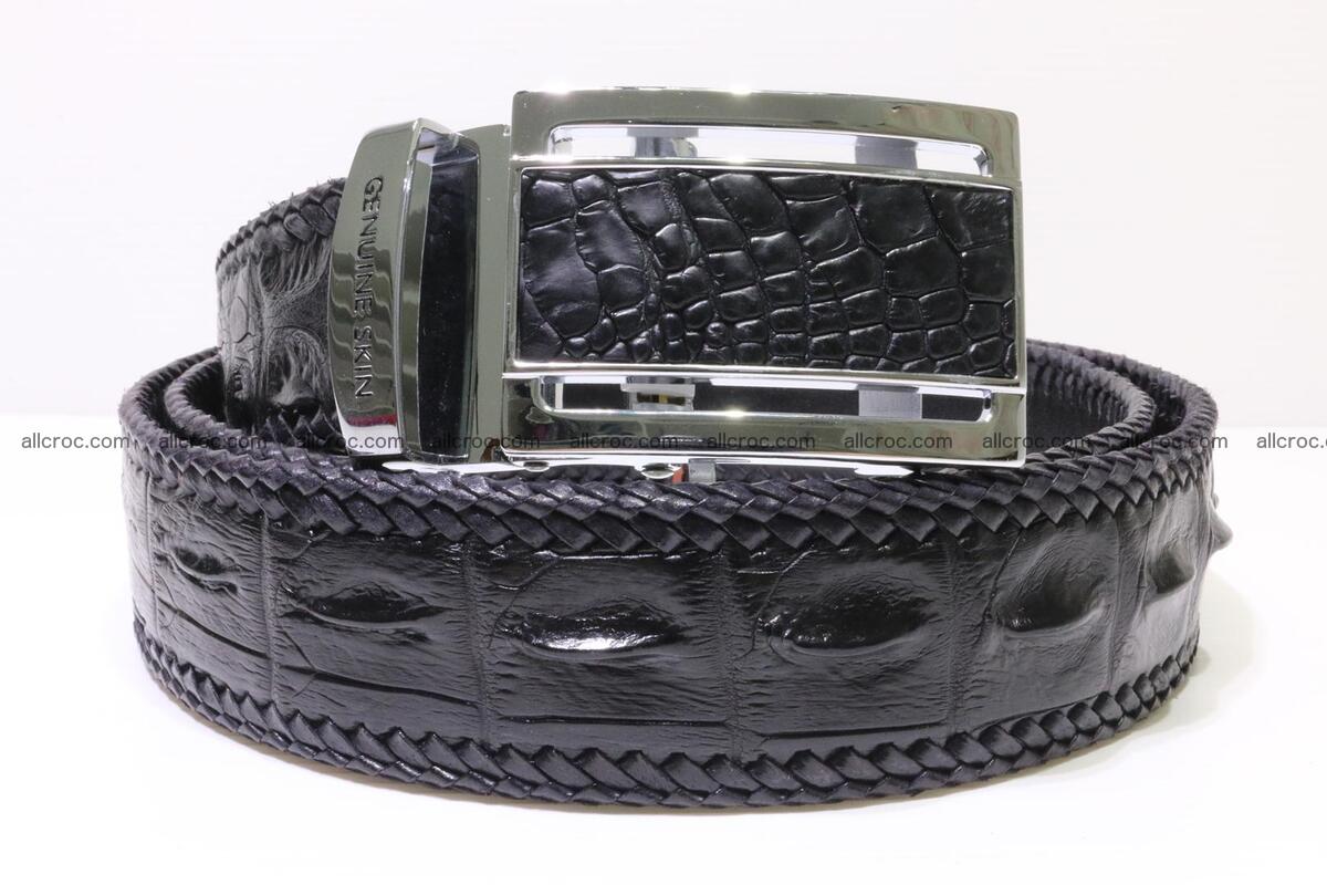 Handmade braided hornback genuine crocodile belt 012 Foto 0