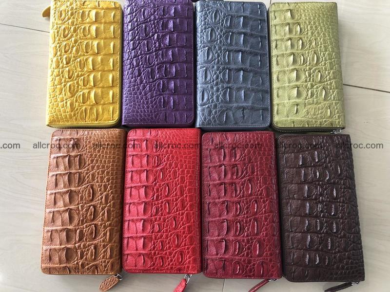 Hornback crocodile skin wallet with zip 465