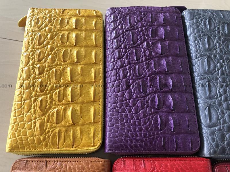 Hornback crocodile skin wallet with zip 465