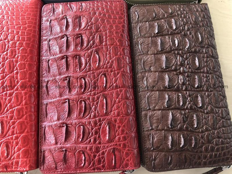 Hornback crocodile skin wallet with zip 465