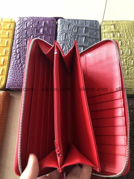 Hornback crocodile skin wallet with zip 465