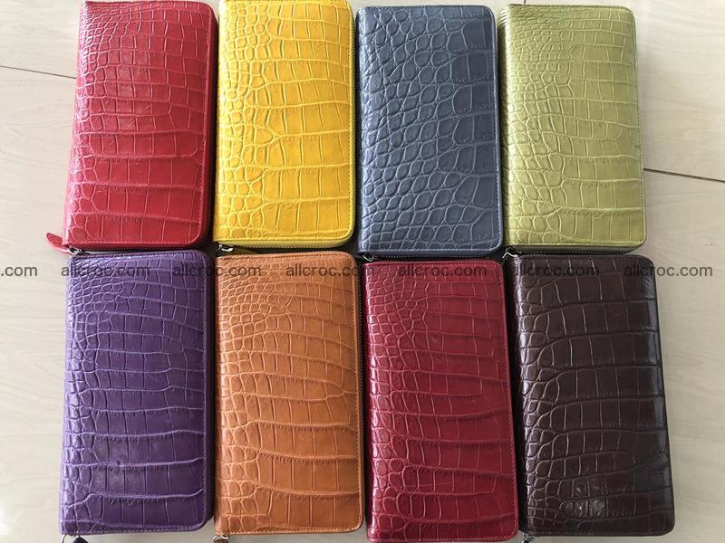 Hornback crocodile skin wallet with zip 465