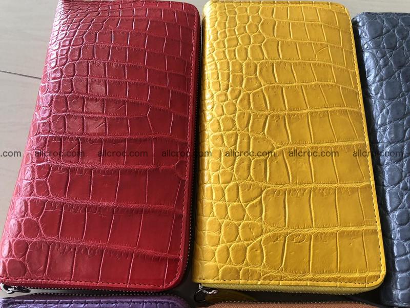 Hornback crocodile skin wallet with zip 465