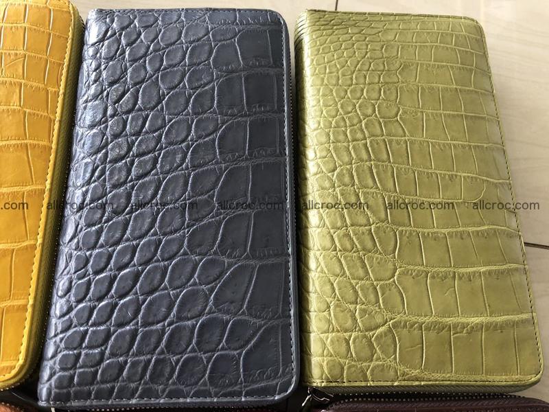 Hornback crocodile skin wallet with zip 465