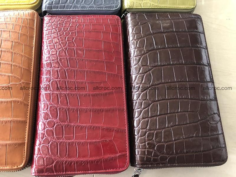 Hornback crocodile skin wallet with zip 465