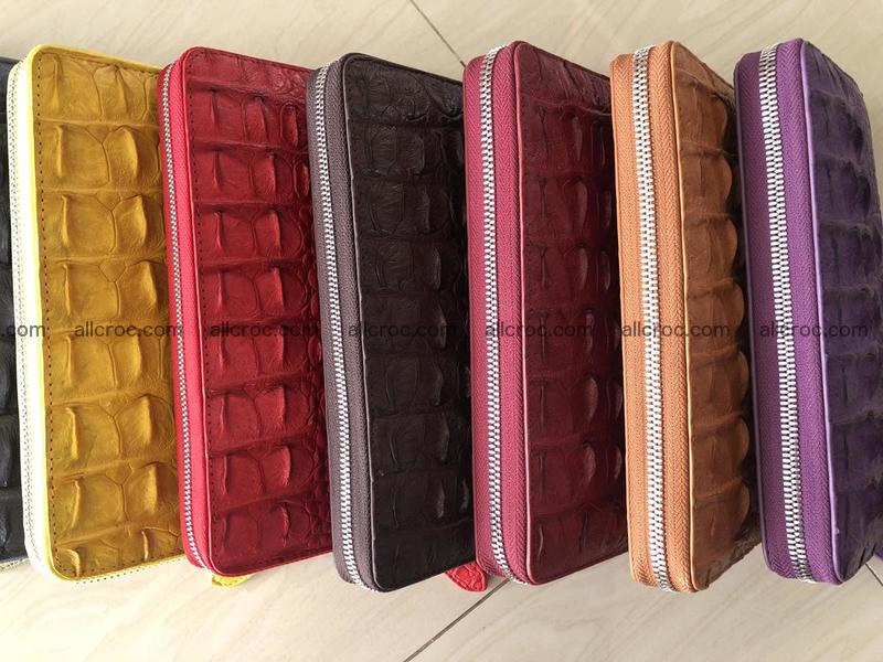 Hornback crocodile skin wallet with zip 465