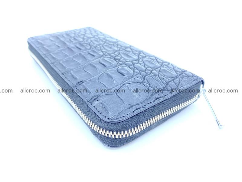 Crocodile skin long wallet with zip 885