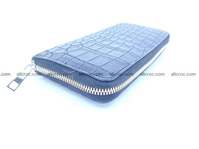 Crocodile skin long wallet with zip 885