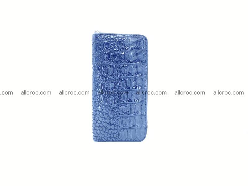 Crocodile skin long wallet with zip 885