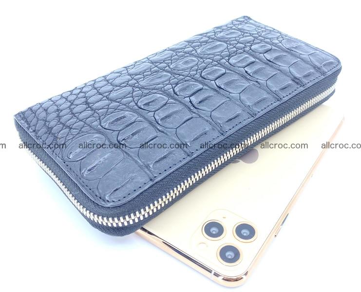 Crocodile skin long wallet with zip 885
