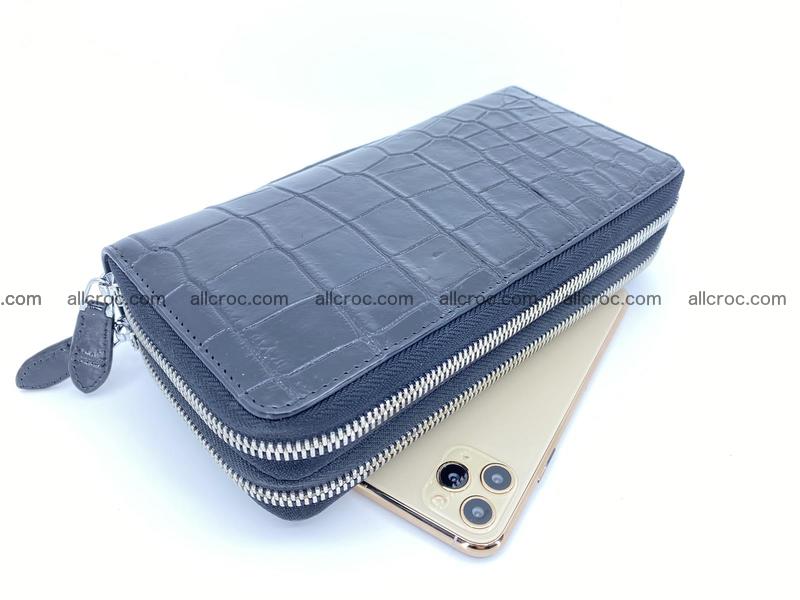 Crocodile skin long wallet 2-zips 675