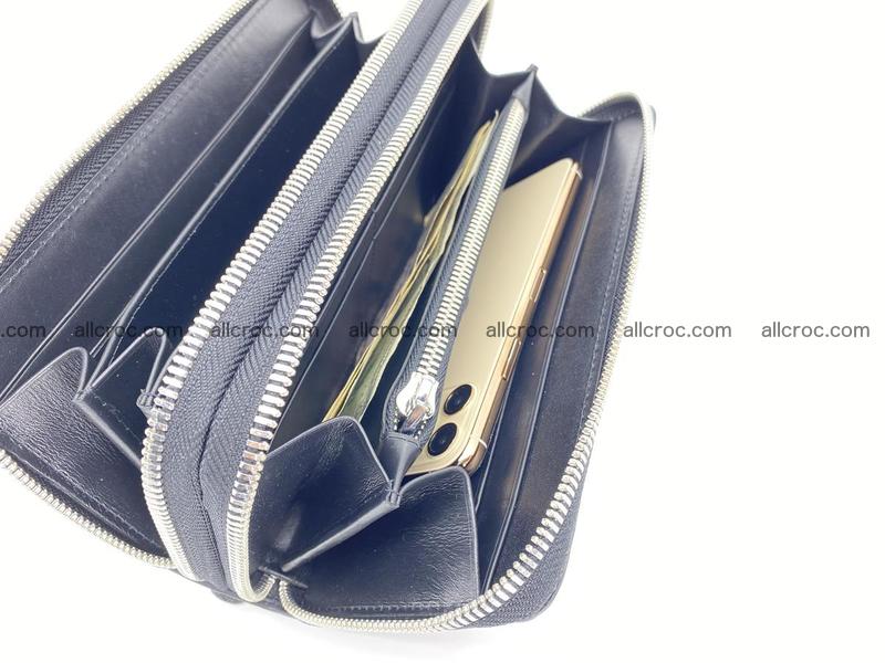 Crocodile skin long wallet 2-zips 675