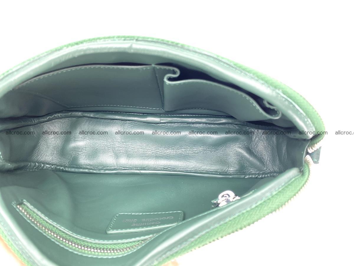 Buy siamese crocodile leather purse dark green color