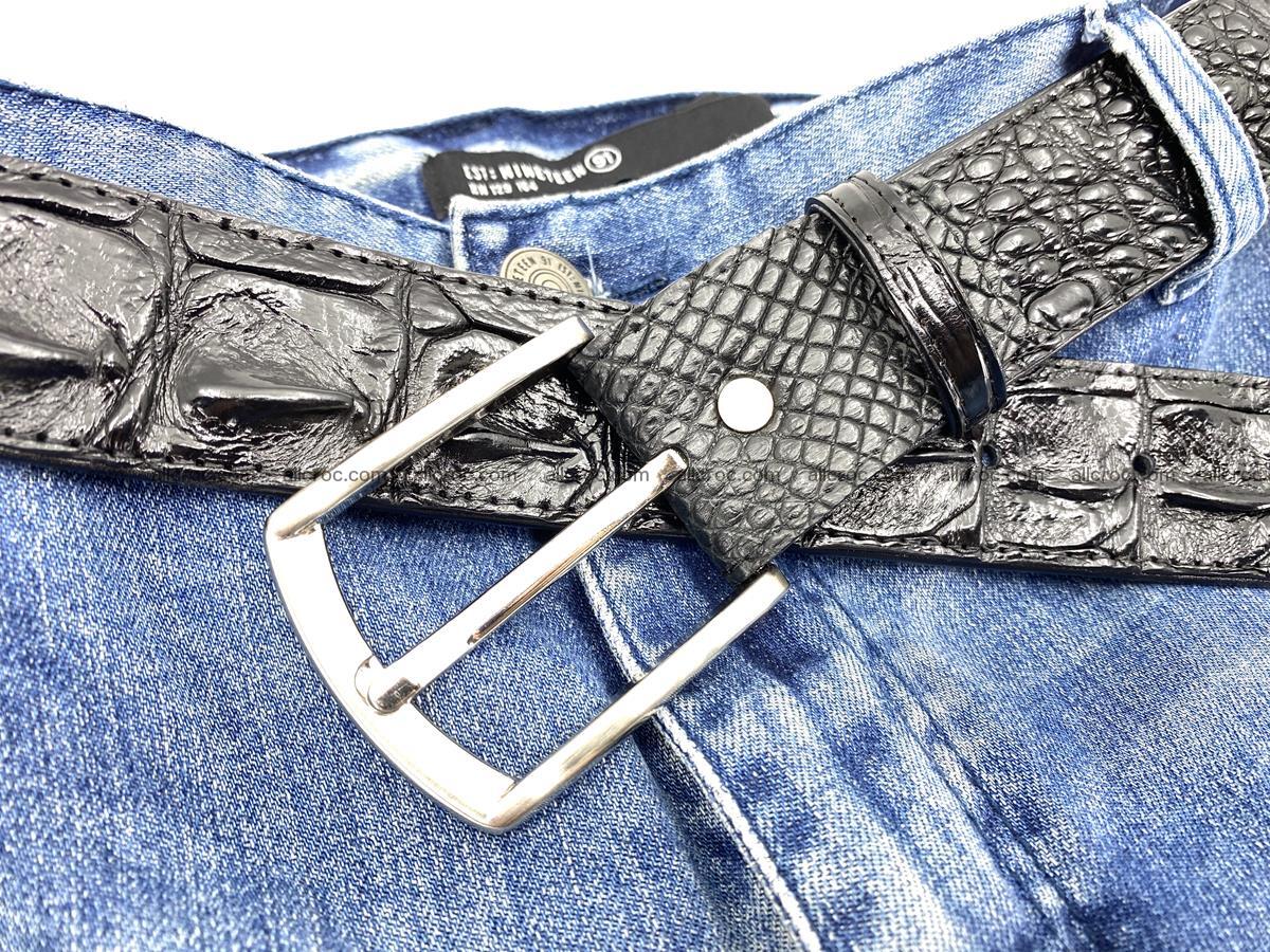 Crocodile leather hornback belt 1116 Foto 9