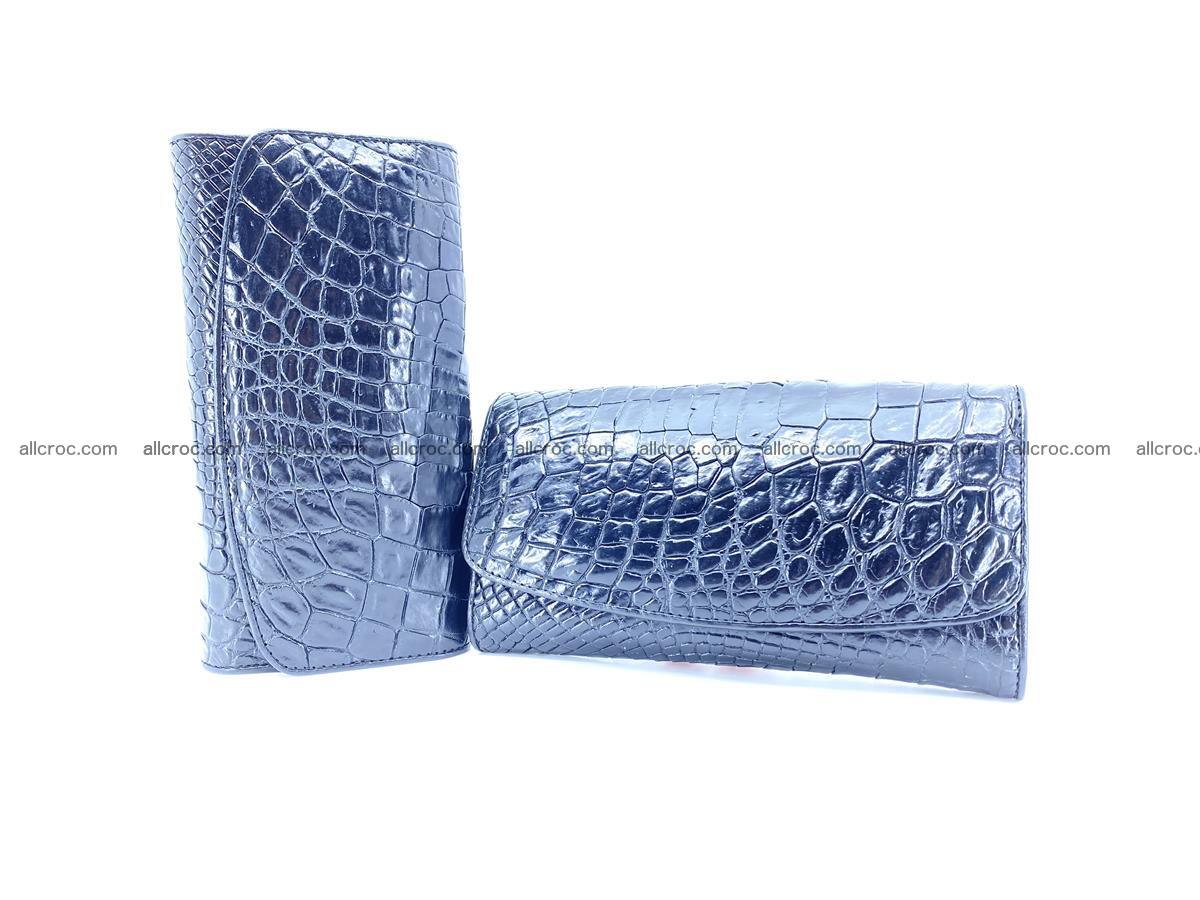 Crocodile leather long wallet trifold 596 Foto 9