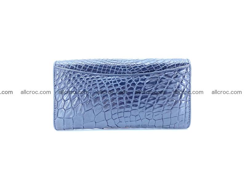 Crocodile leather long wallet trifold 596