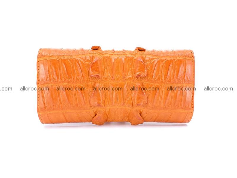 Crocodile leather long wallet trifold 618