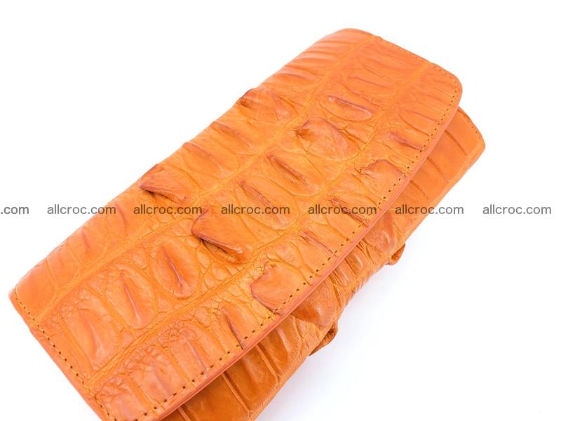 Crocodile leather long wallet trifold 618