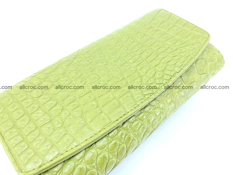 Crocodile leather long wallet trifold 616