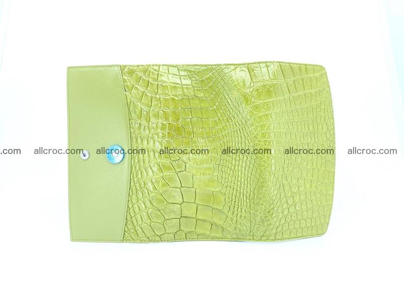 Crocodile leather long wallet trifold 616