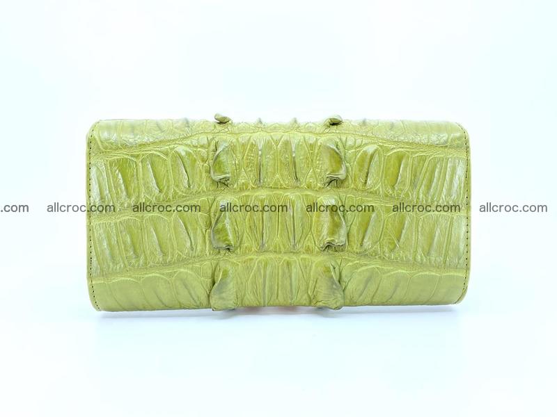 Crocodile leather long wallet trifold 617