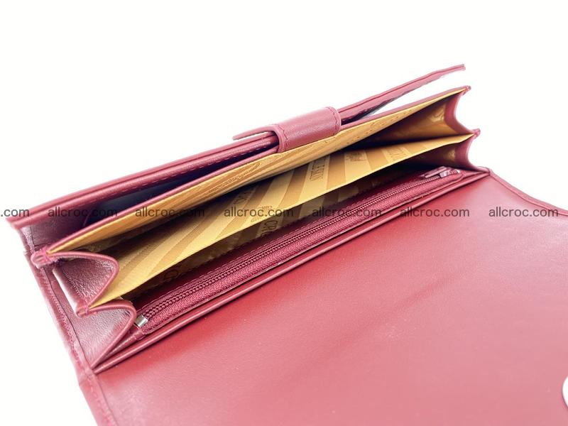 Crocodile leather long wallet trifold 615