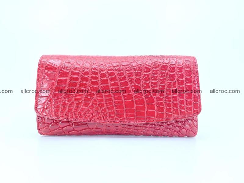 Crocodile leather long wallet trifold 615