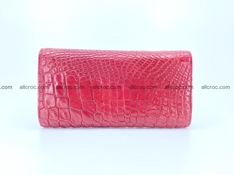 Crocodile leather long wallet trifold 615