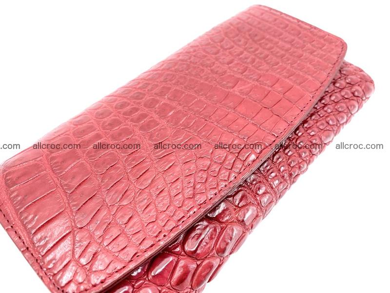 Crocodile leather long wallet trifold 615