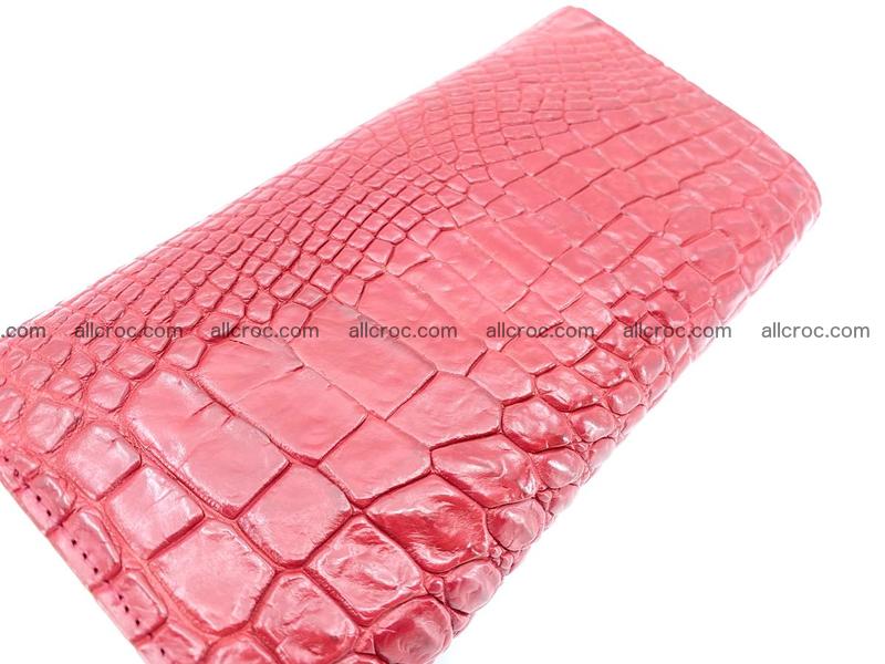 Crocodile leather long wallet trifold 615