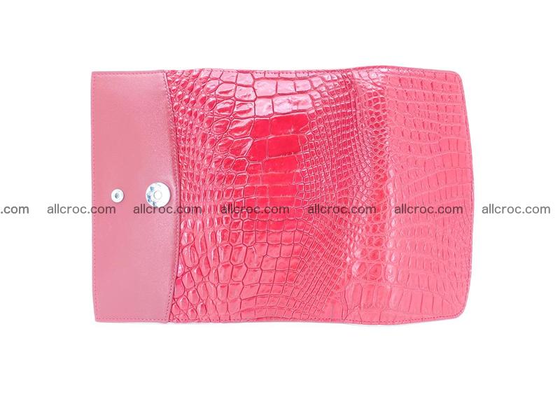 Crocodile leather long wallet trifold 615