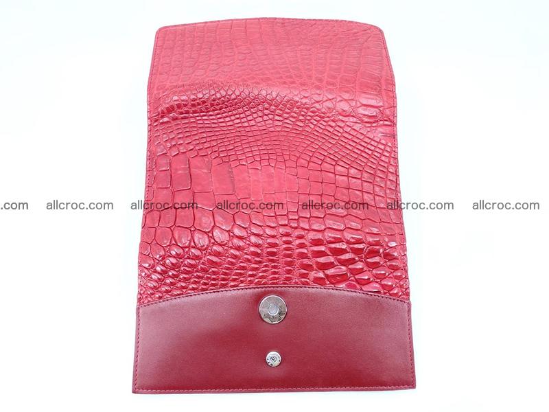 Crocodile leather long wallet trifold 615