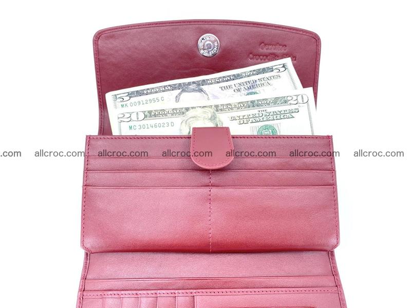 Crocodile leather long wallet trifold 615