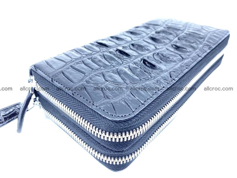 Crocodile leather wallet 2 zips 676