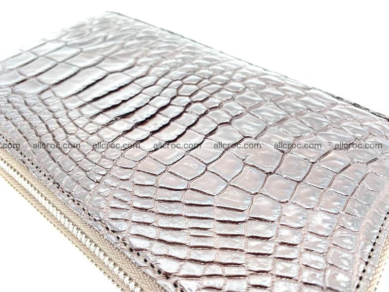 Crocodile leather wallet 2 zips 590