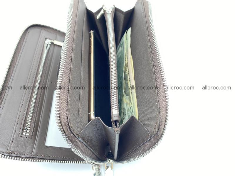 Crocodile leather wallet 2 zips 590