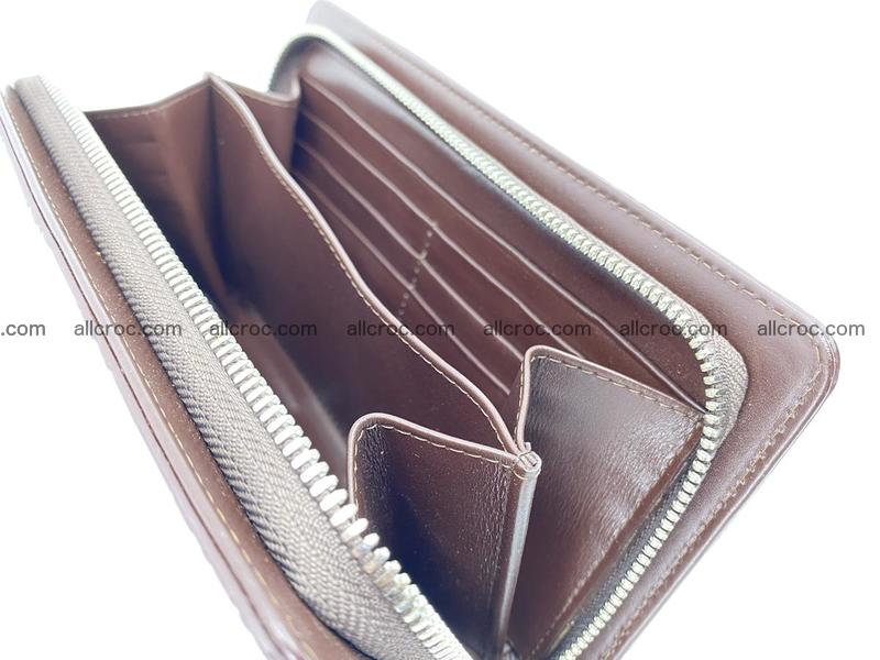 Crocodile skin zip wallet 611