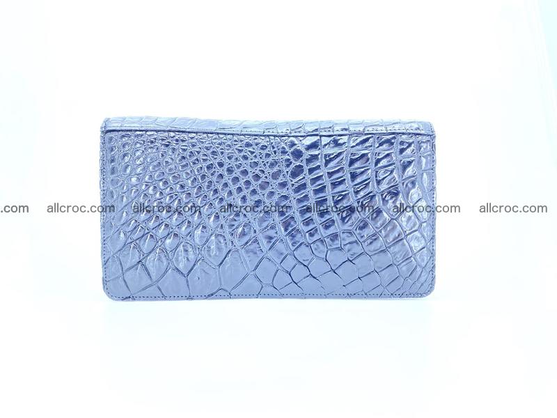 Crocodile leather wallet 2 zips 614