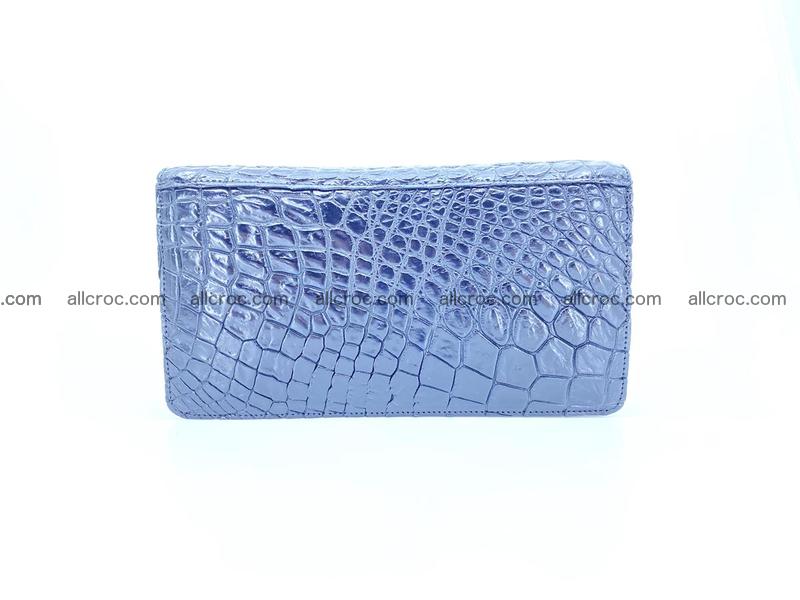 Crocodile leather wallet 2 zips 614