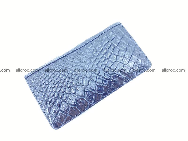 Crocodile leather wallet 2 zips 614