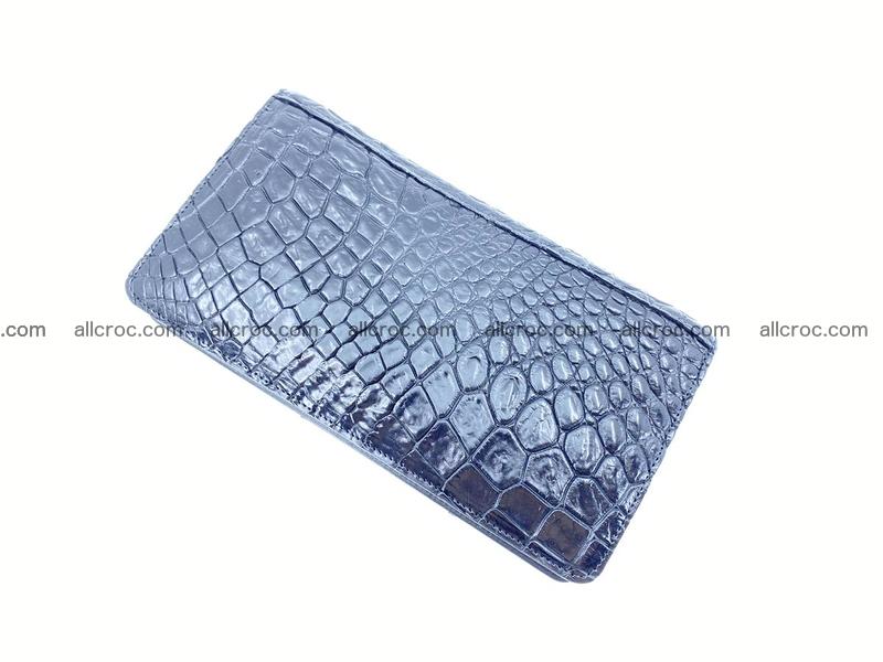 Crocodile leather wallet 2 zips 614