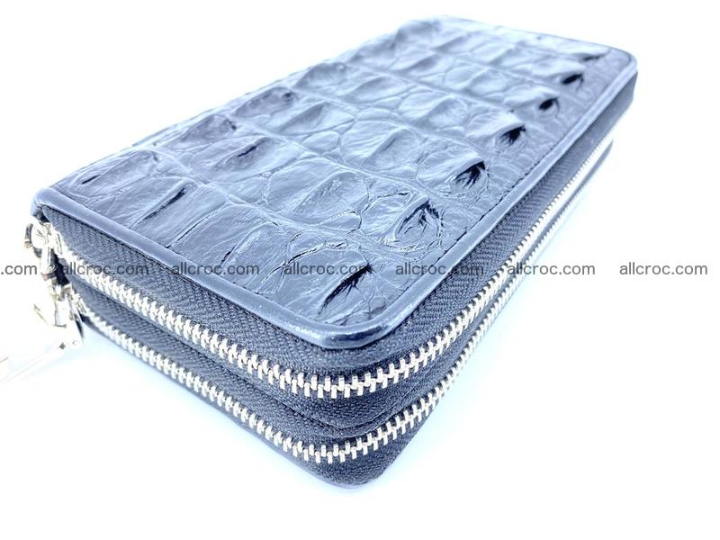 Crocodile leather wallet 2 zips 613