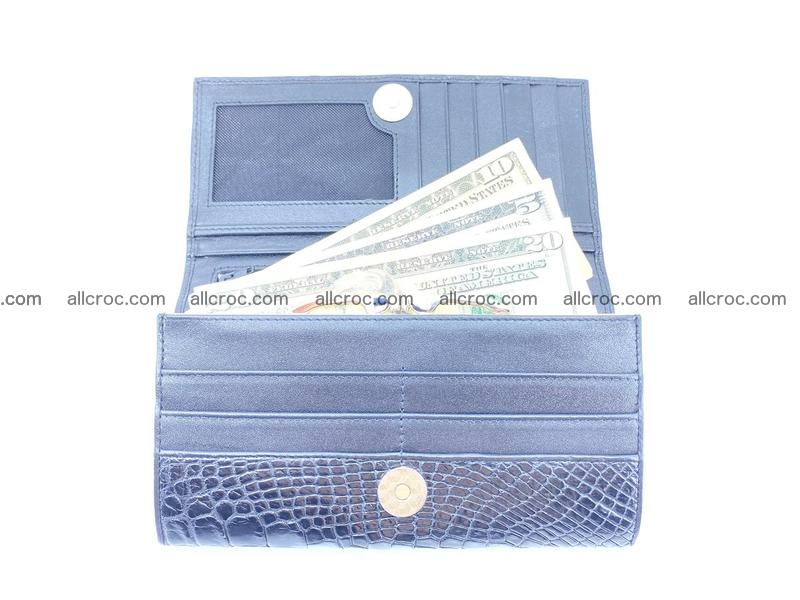 Crocodile leather wallet long wallet trifold 655